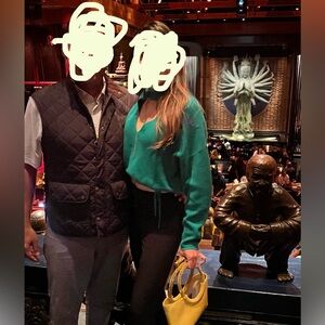 The Sei Intermix Green Cut Out Sweater